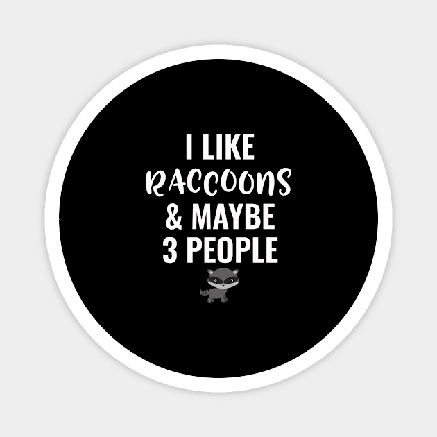 I Like Raccoons And Maybe 3 People Magnet by Saimarts